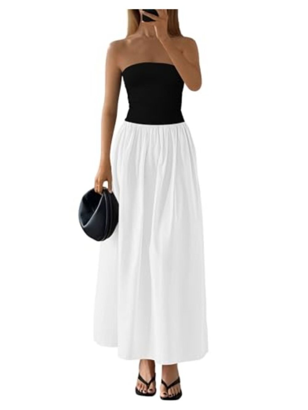 Strapless Maxi Dress A-Line Flow Long Formal Party